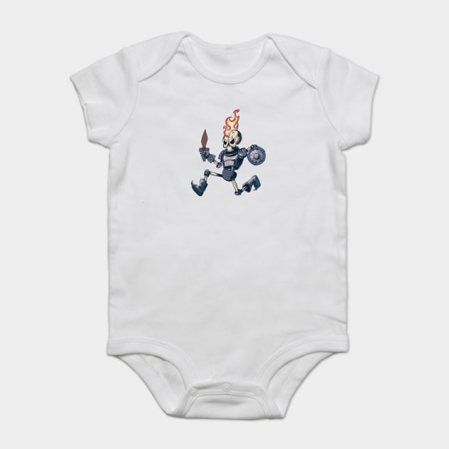 SKELETON KNIGHT Baby Bodysuit by droidmonkey